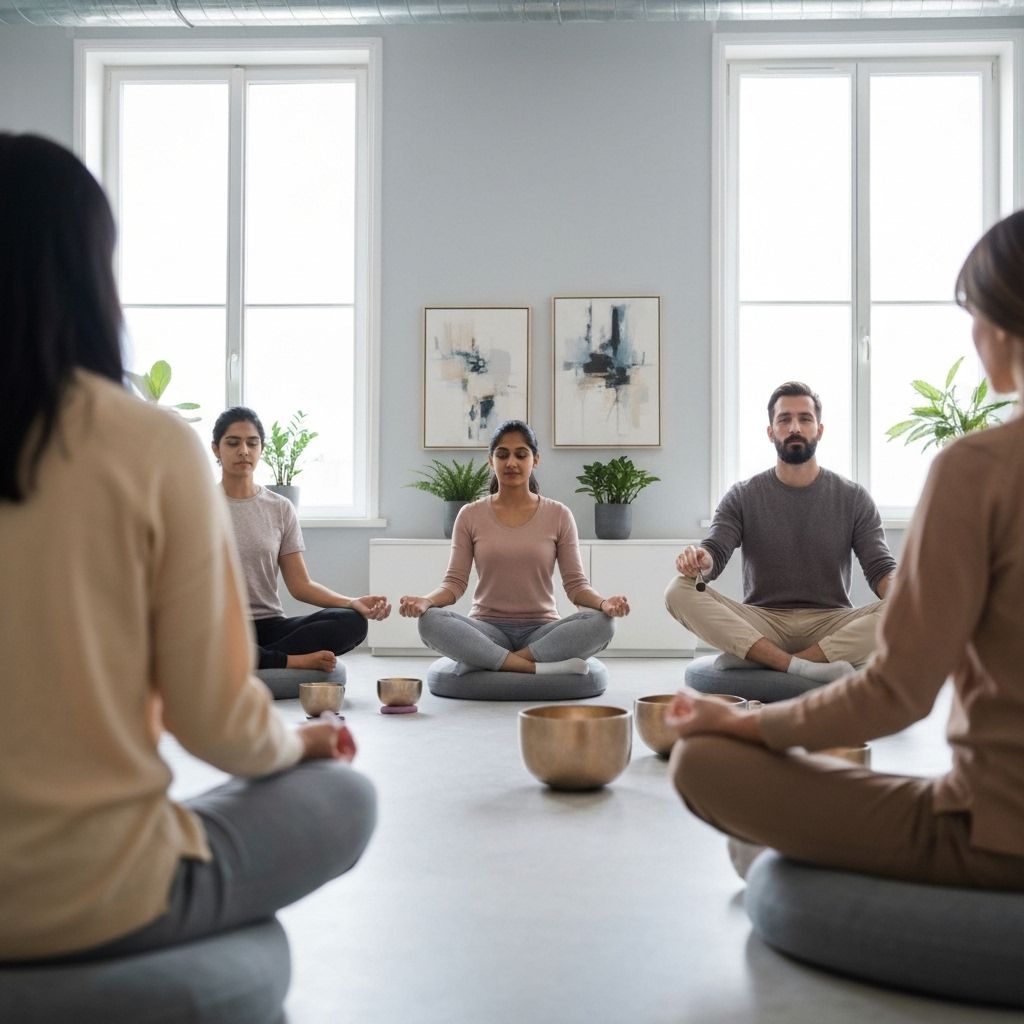 Corporate wellness meditation session